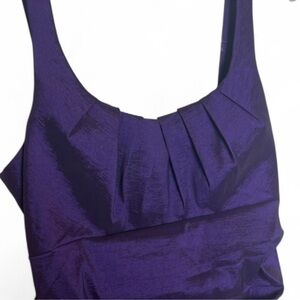 Midi Purple Metallic Ruched Dress Whimsy FairyCore Gothcore Y2k Size 12